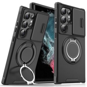 Sliding Camshield Ring Holder Phone Case, For Samsung Galaxy S22 Ultra 5G