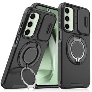 Sliding Camshield Ring Holder Phone Case, For Samsung Galaxy S24 FE 5G