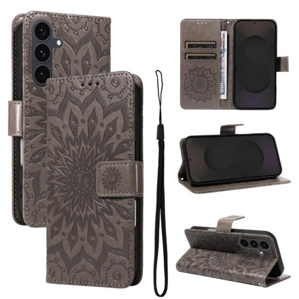 Embossed Sunflower Pattern Flip Leather Phone Case, For Samsung Galaxy S25 FE 5G