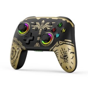Wireless Bluetooth Somatosensory Vibration Gamepad for Nintendo Switch/Switch PRO, Black Gold