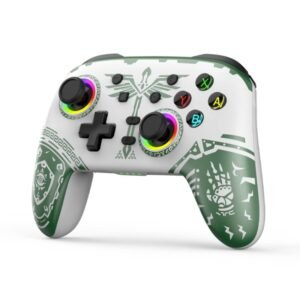 Wireless Bluetooth Somatosensory Vibration Gamepad for Nintendo Switch/Switch PRO, White Green