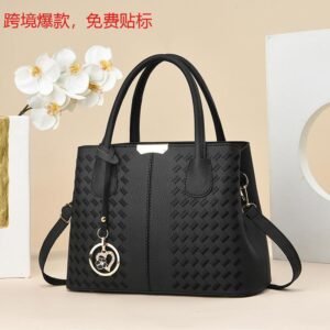 Cross-border Taizhou women's bag 2025 new large-capacity hand-held crossbody bag soft leather embroidery thread middle-aged bag dropship