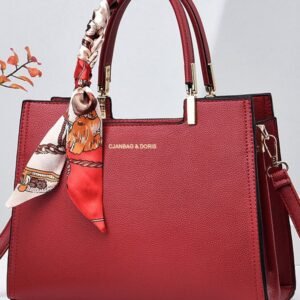 Red Valley Soft Leather Tote Handbag Women's Bag 2025 New Middle-Aged Women's Bag Happy Mother-in-law Large Capacity Mother Bag